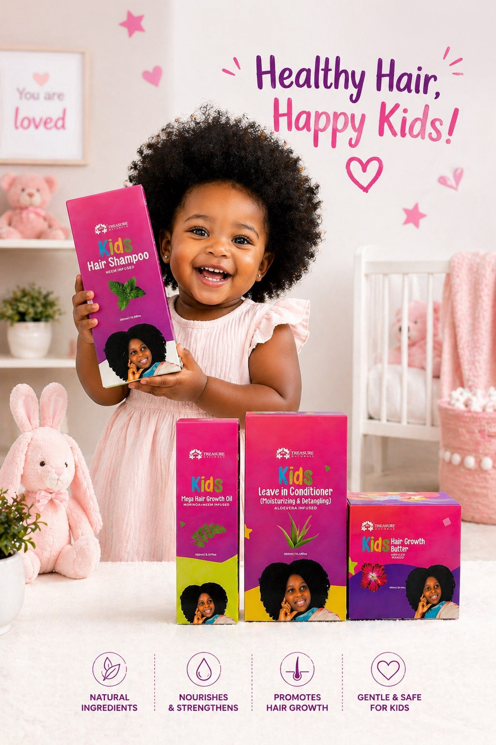 Kids softner Hair set .Softens ,Detangles And Growth Bundle