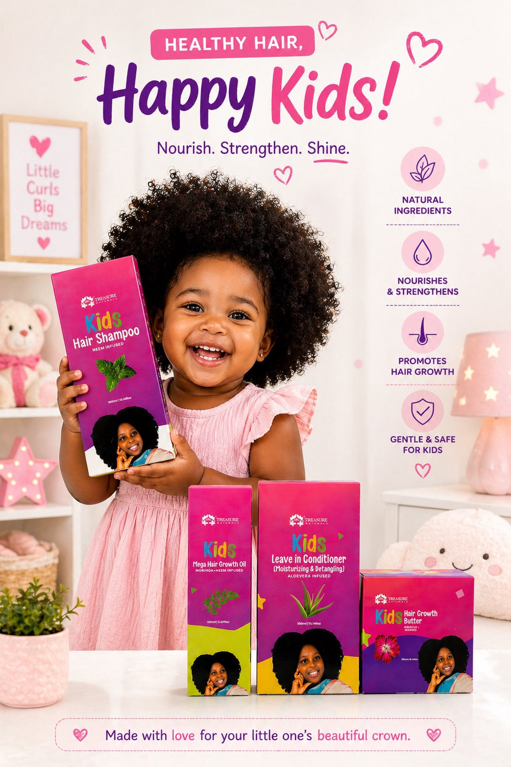 Kids softner Hair set .Softens ,Detangles And Growth Bundle
