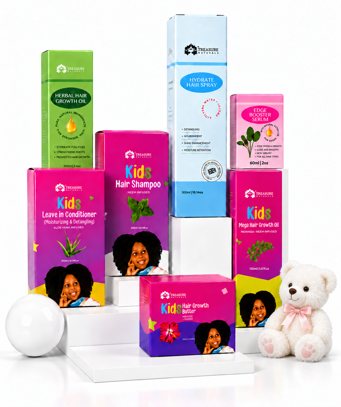 7in1 kids set Rapid Hair Growth and Moisture Hair with Hydrate spray