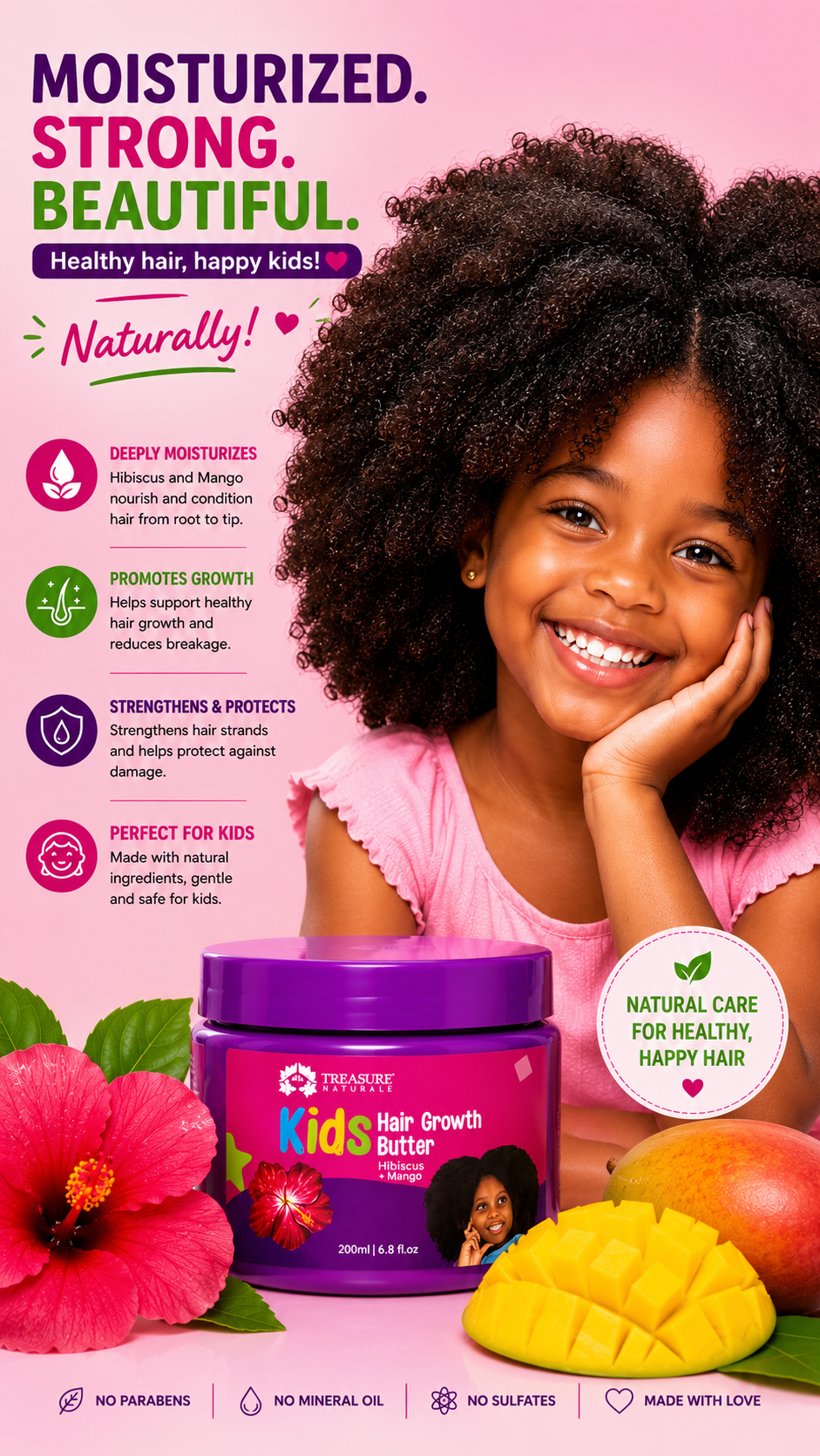 Kids Hair Butter Infused with Hibiscus
