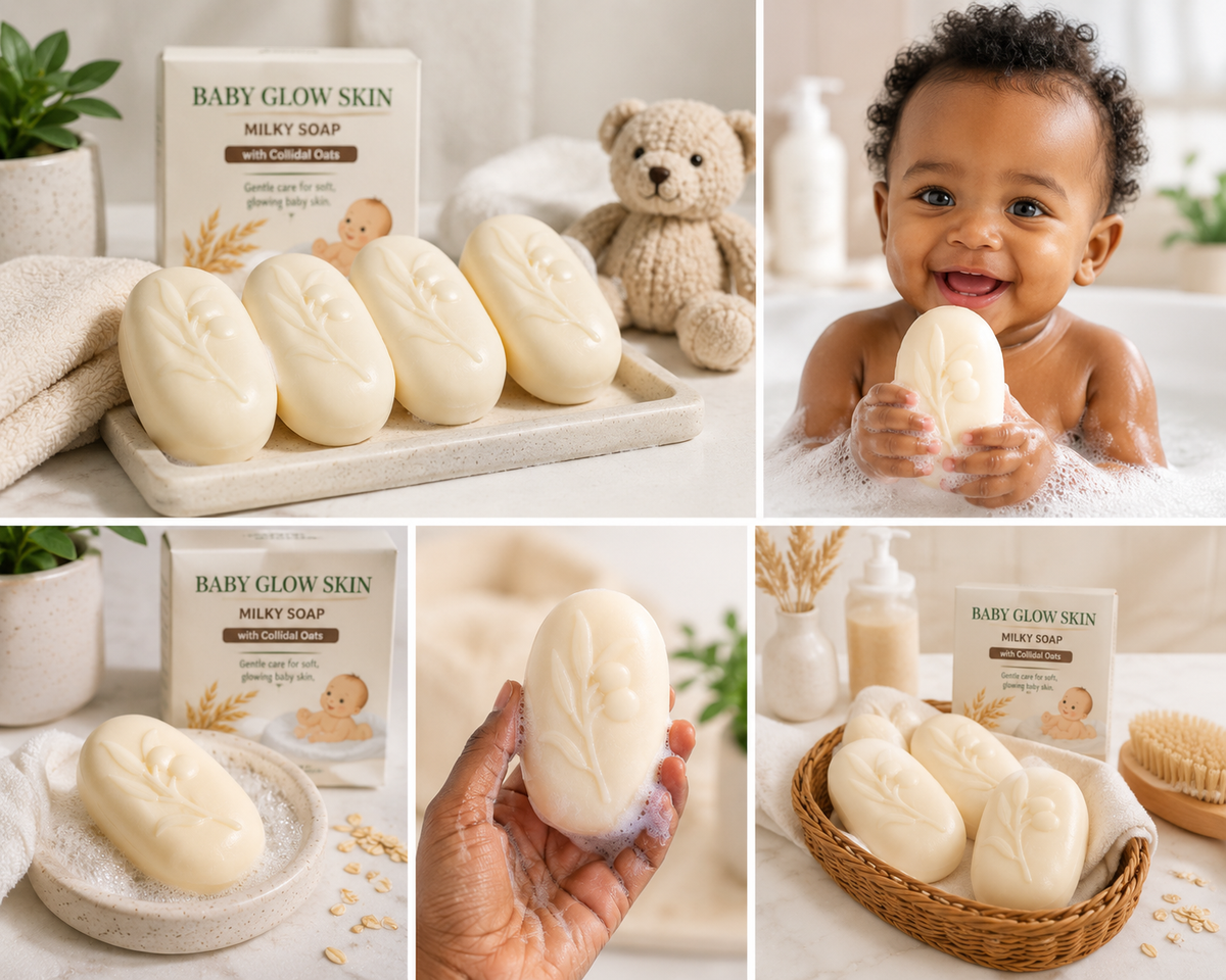 Baby Glow Skin  Milky Soap with Colladial Oats 4 Bars