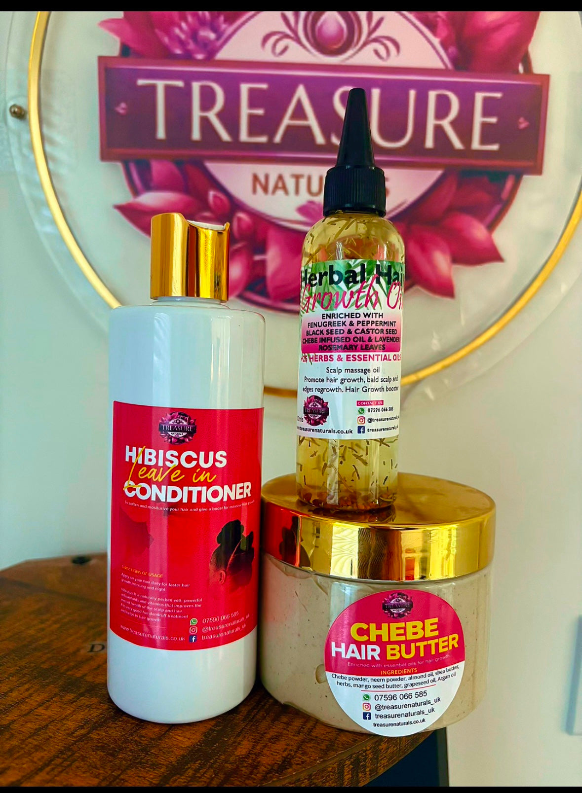 Softener Hair Set (Chebe butter herbal hair oil and Hibiscus leave in conditioner )
