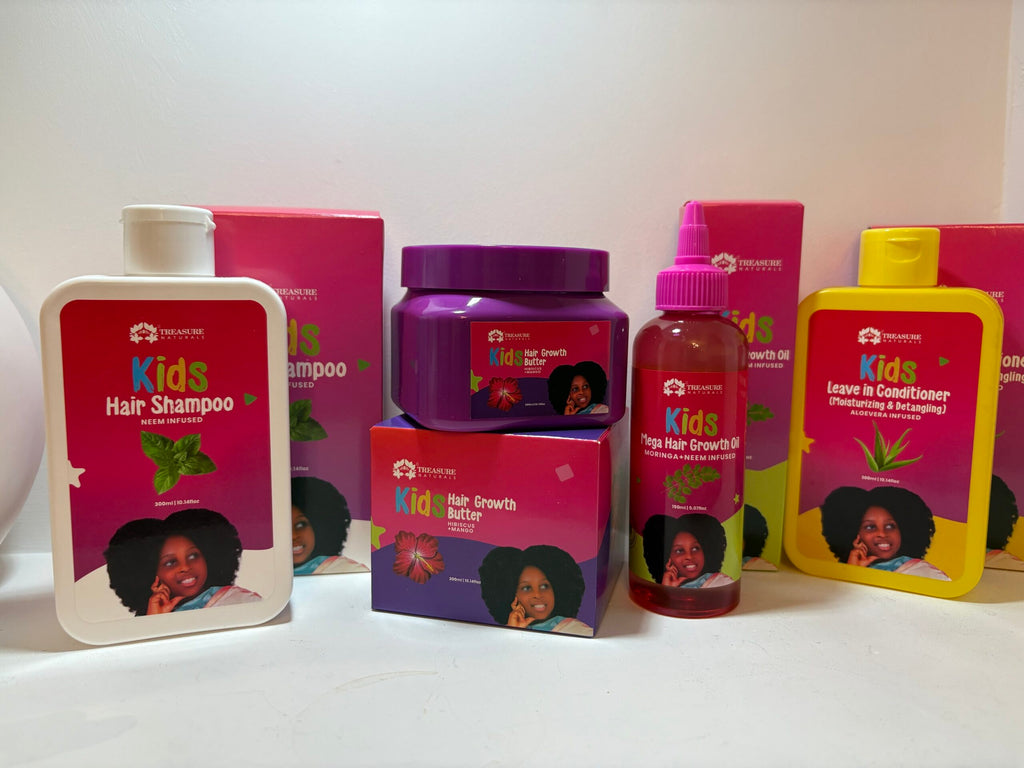 Kids' Natural Hair Care 4 in 1 Set - Gentle, Moisturizing &amp; 100% Natural