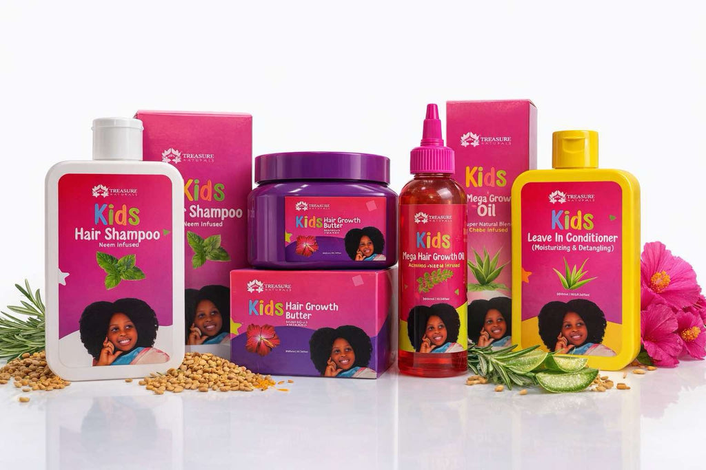Kids' Natural Hair Care 4 in 1 Set - Gentle, Moisturizing &amp; 100% Natural