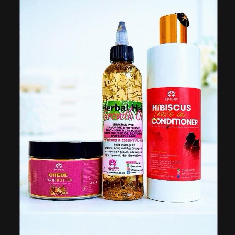 Softener Hair Set (Chebe butter herbal hair oil and Hibiscus leave in conditioner )