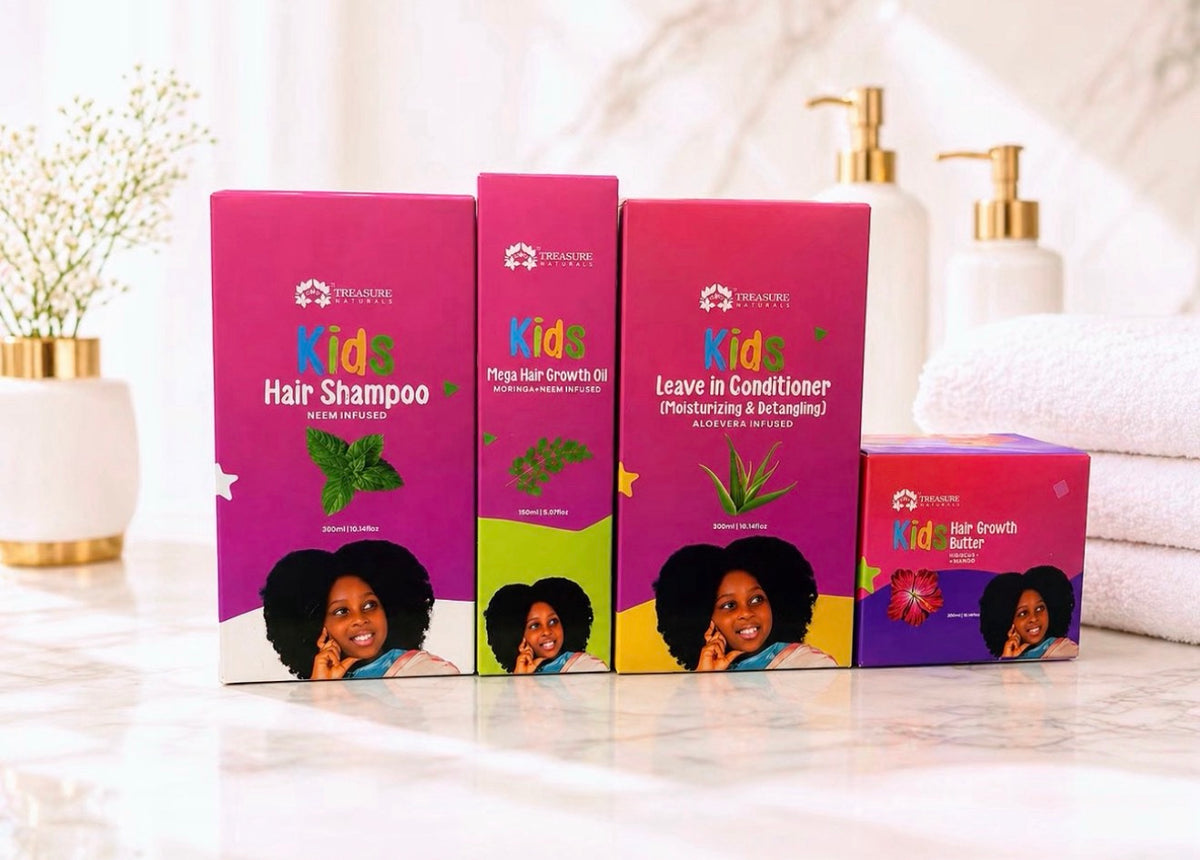 Kids' Natural Hair Care 4 in 1 Set - Gentle, Moisturizing &amp; 100% Natural