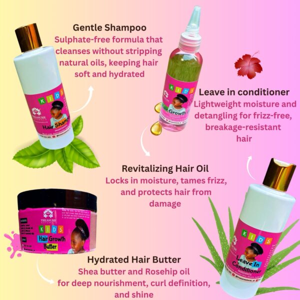 Kids' Natural Hair Care 4 in 1 Set – Gentle, Moisturizing & 100% Natural