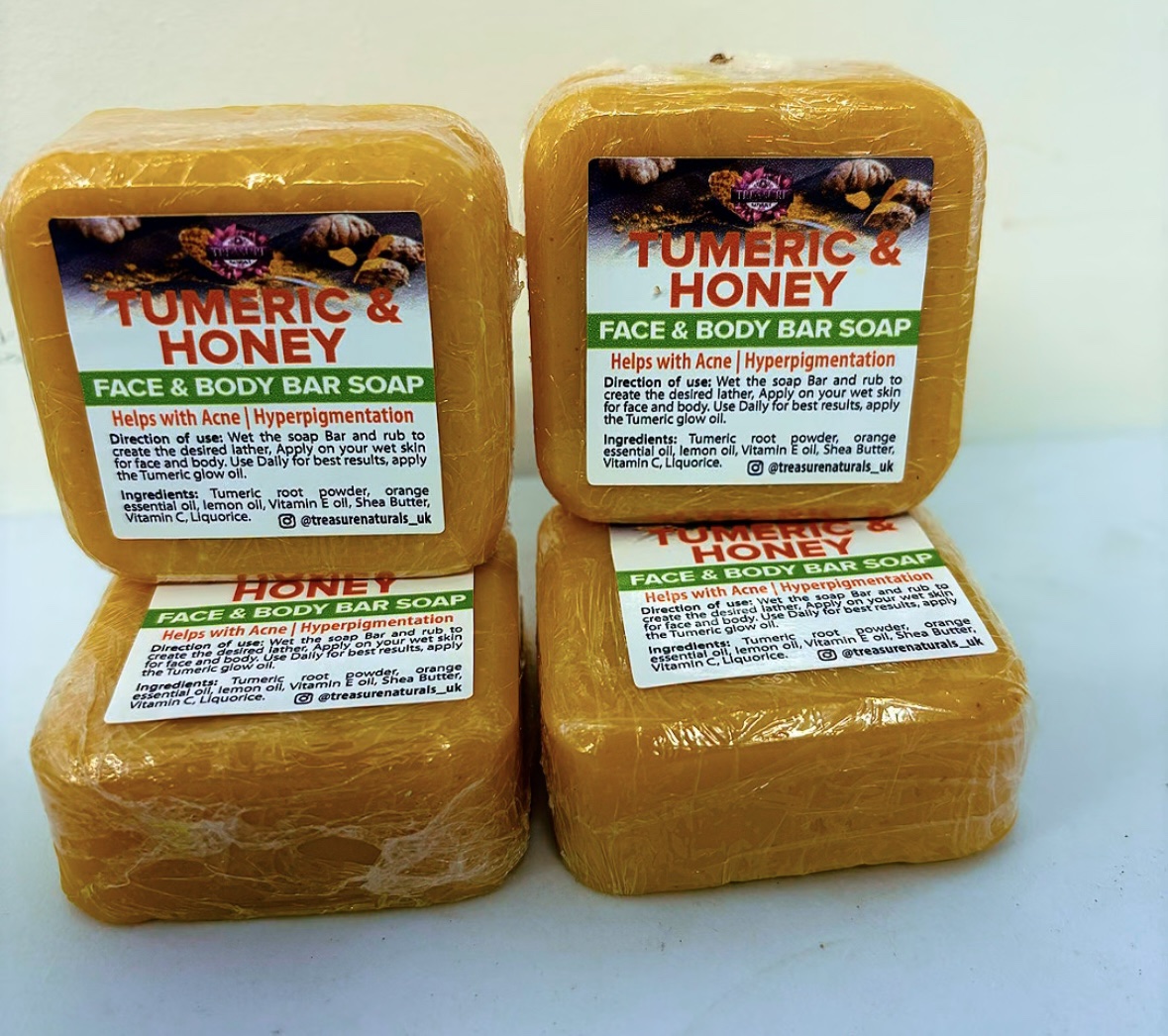 Tumeric Soap and Honey soap 4 bars - Image 2