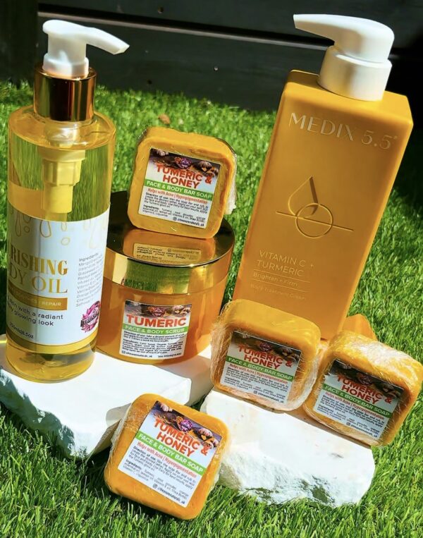 screenshot-13 Skin Glow Set :4 Tumeric soap +1 Tumeric scrub + Body Oil and Medix Cream