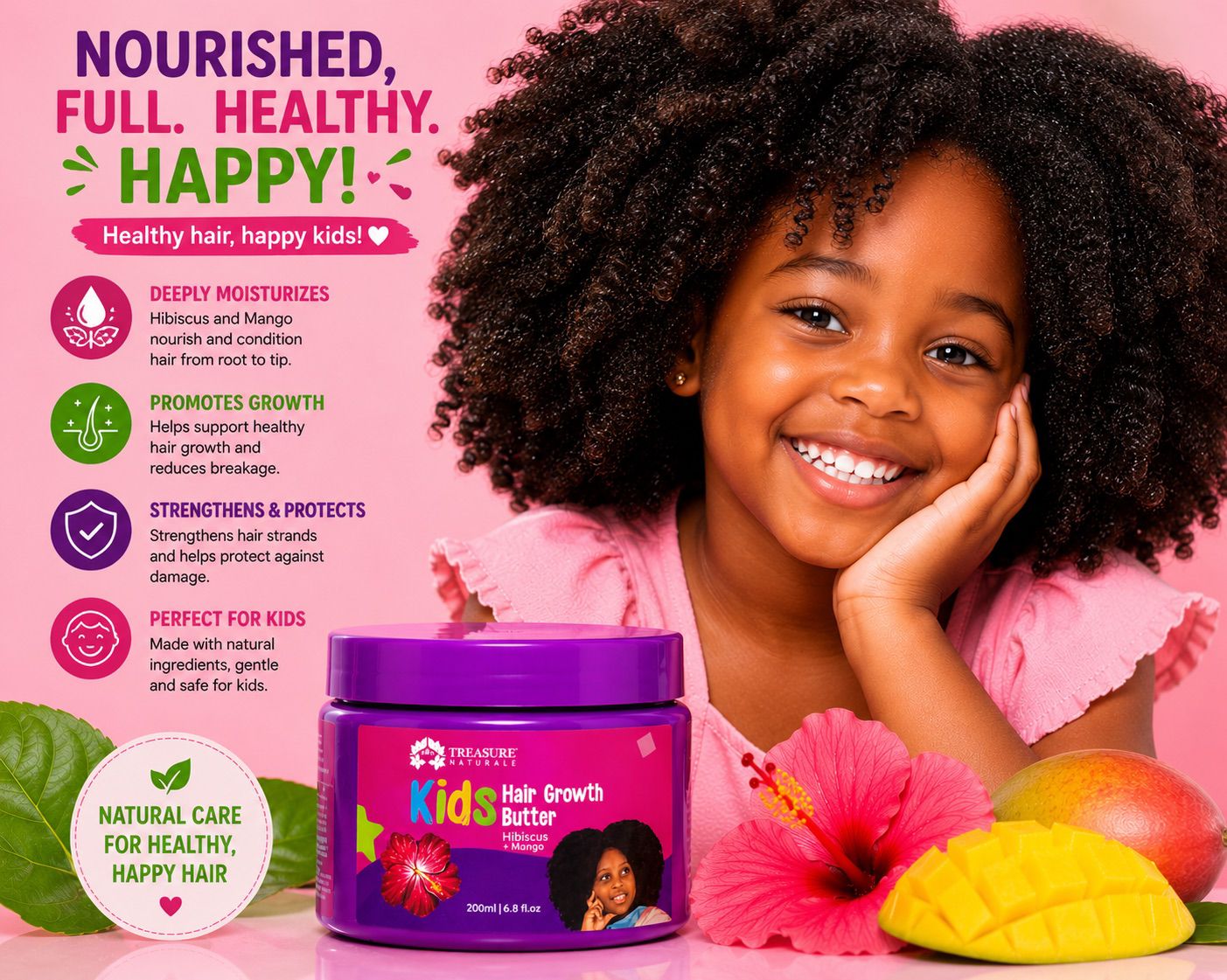 Treasure naturals natural hair care products flyer 3
